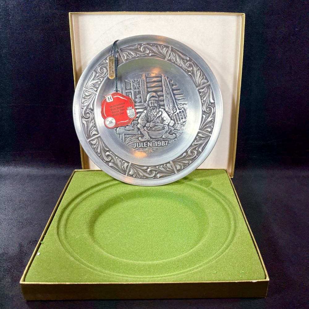 A. Holthe Norway Pewter Plate Julen‎ 1987 Christmas Plate #15